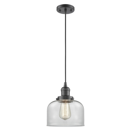 Large Bell Vintage Dimmable Led 8"" Oidimmable Led Rubbed Bronze Mini Pendant With Clear Glass -  INNOVATIONS LIGHTING, 201C-OB-G72-LED